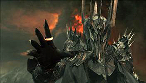 dark lord Sauron lord of the rings in mordor in armor image