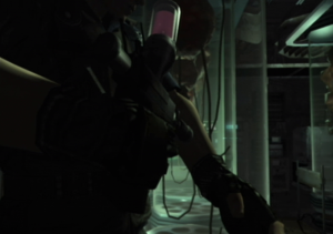 Wesker injecting virus Resident Evil