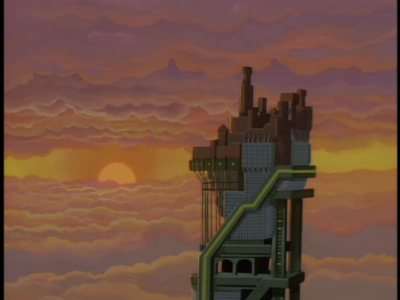 disney-gargoyles-awakening-part-2-image-eyrie-building-side-view-with-sunset