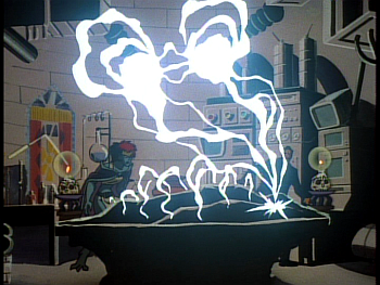Disney Gargoyles - Reawakening - electricity into colstone with xanatos and demona