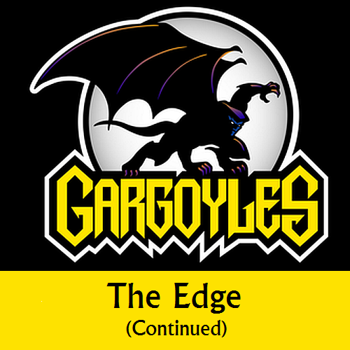 Disney Gargoyles logo with Goliath the edge continued