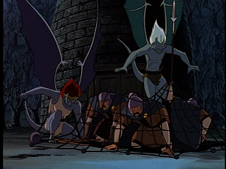 Disney Gargoyles - City of Stone part 1 - demona attacks guards