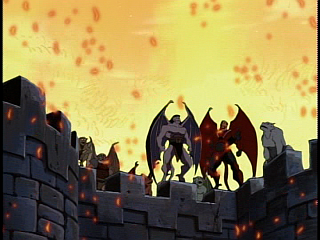 Disney Gargoyles - City of Stone part 4 - goliath and xanatos watch sky burn