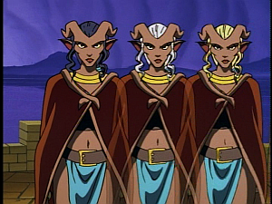 Disney Gargoyles - High Noon - weird sisters as desdemona
