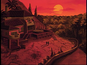 Disney Gargoyles - The Green - villa at sunset