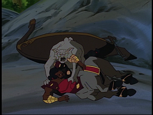 Disney Gargoyles - The New Olympians - centaur vs bronx