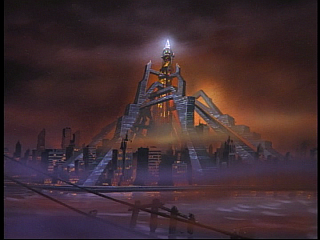 Disney Gargoyles - Future Tense - new eyrie building with pyramid