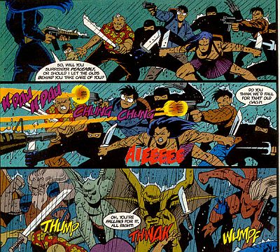 gargoyles marvel comics - issue 9 The Egg and I - clan attacks ninjas